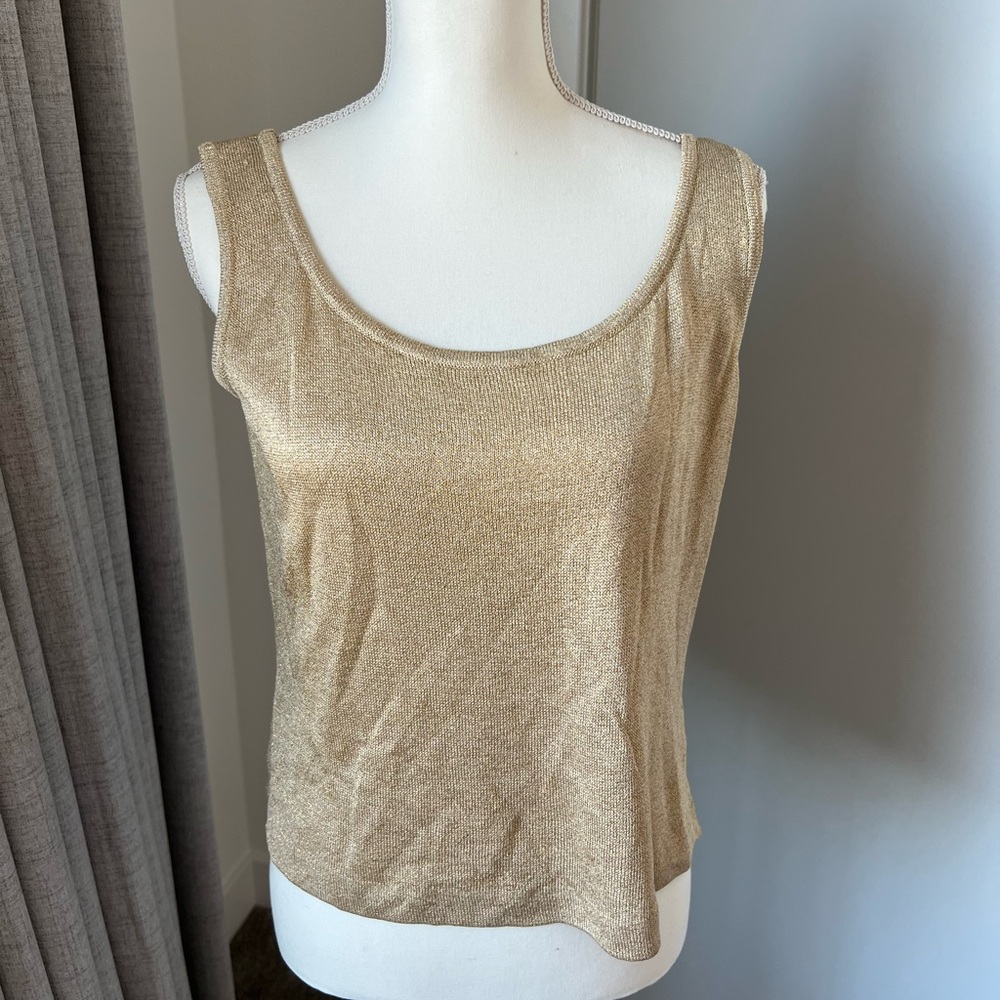 St. John Gold Sleeveless Tank Top